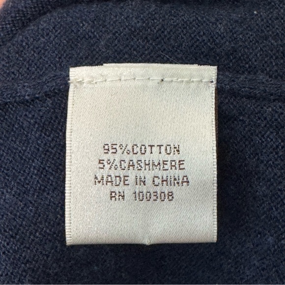 PETER MILLAR Cotton Cashmere Quarter-Zip Navy Sweater Regular Fit Size Large - Picture 13 of 16